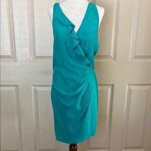 Parker Elegant Silk Teal Dress
